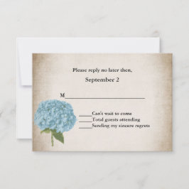 Cottage Chic Hydrangea Wedding RSVP-kaart RSVP Kaartje