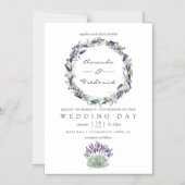 Cottage Chic Lavendel Bruiloft Magnetische Uitnodiging (Voorkant)