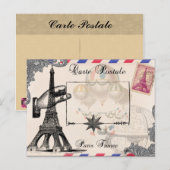 Cottage Chic Paris France Travel Post Card Briefkaart (Voorkant / Achterkant)