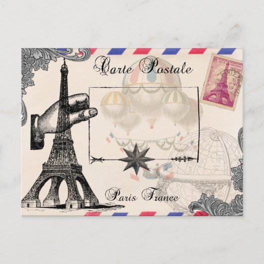 Cottage Chic Paris France Travel Post Card Briefkaart (Voorkant)