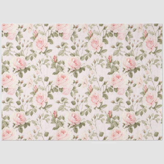 Cottage Chic Rozen Serie Ontwerp 1 Tissuepapier (Voorkant)