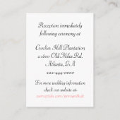 Cottage Chic Rozen Wedding Enclosure Informatiekaartje (Achterkant)