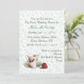 Cottage Chic Tea Party Invitation Kaart (Staand voorkant)
