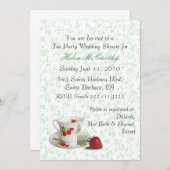 Cottage Chic Tea Party Invitation Kaart (Voorkant / Achterkant)