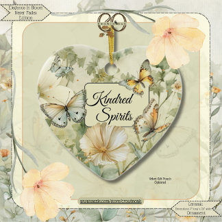 Cottage Chic Wilde Bloemen Geestverwanten Hart Keramisch Ornament