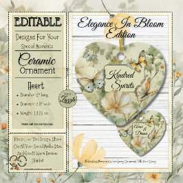 Cottage Chique Wildbloemen Kindred Geesten Hart Keramisch Ornament