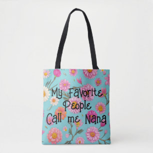 Cottage core bloemige witte madeliefjes roze bloem tote bag