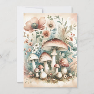 Cottage Core    champignons en bloemen