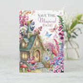 Cottage Core Feeënhuisfeestje Kaart (Staand voorkant)