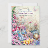 Cottage Core Feeënhuisfeestje Kaart (Achterkant)