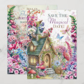 Cottage Core Feeënhuisfeestje Kaart (Voorkant / Achterkant)