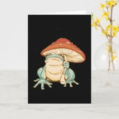 Cottage Core Frog Umbrella Kaart (Gele Bloem)