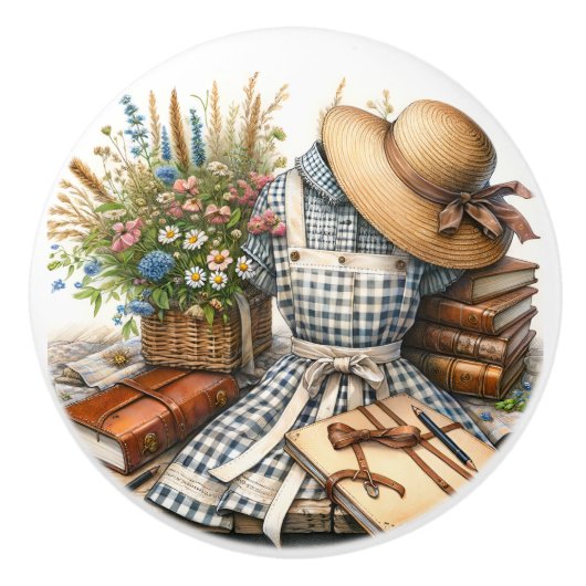  Cottage core picknick Keramische Knop (Voorkant)