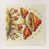 Cottage Core Vintage Paddenstoelen Legpuzzel (Horizontaal)