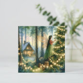 Cottage Core Whimsical Kerstmis Feestdagenkaart (Staand voorkant)