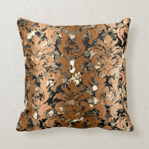 Cottage Damask Royal Sepia Gold Black Honey Kussen
