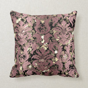 Cottage Damask Royal Sepia Gold Black Mauve Kussen
