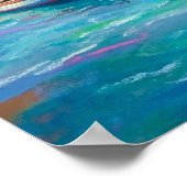 Cottage Eiland - Pastel Illustratie Stijl Kunst Poster (Hoek)