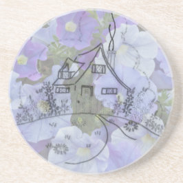 Cottage Embroidery & Petunias Zandsteen Onderzetter