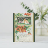  Cottage en Chrysanten Thanksgiving Briefkaart (Staand voorkant)