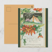  Cottage en Chrysanten Thanksgiving Briefkaart (Voorkant / Achterkant)