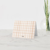 Cottage Fall in Love Gingham Bruiloftsborrel Bedankkaart (Achterkant)
