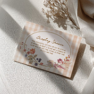 Cottage Fall in Love Gingham Bruiloftsborrel Informatiekaartje