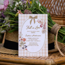Cottage Fall in Love Gingham Bruiloftsborrel