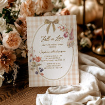 Cottage Fall in Love Gingham Bruiloftsborrel