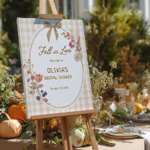 Cottage Fall in Love Gingham Bruiloftsborrel Welko