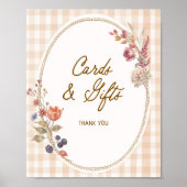Cottage Fall in Love Gingham Kaarten & Cadeaus Poster (Voorkant)