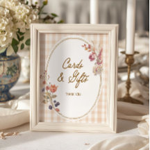 Cottage Fall in Love Gingham Kaarten & Cadeaus