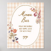 Cottage Fall in Love Gingham Mimosa Bar Poster (Voorkant)