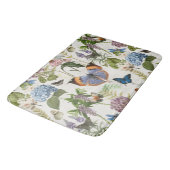 Cottage Floral Botanische Blauwe Hydrangea Vlinder Badmat (Gekanteld)