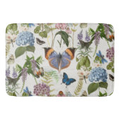 Cottage Floral Ivoor Botanische Vlinder Badmat (Voorkant)
