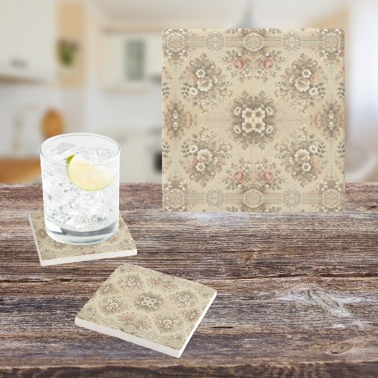 Cottage Florale Tradities Stenen Onderzetter