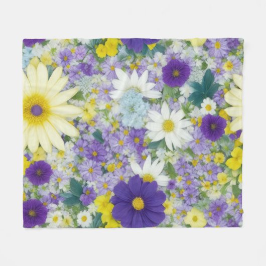  Cottage Flowers Fleece Deken (Voorkant (Horizontaal))