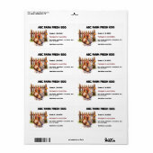 Cottage food wet etiketten voor Egg Carton (Full Sheet)