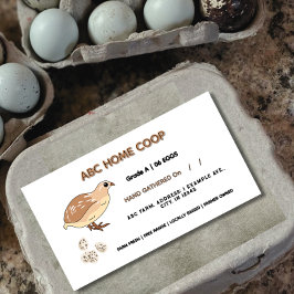 Cottage food wet etiketten voor kwartel ei karton