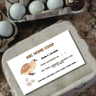 Cottage food wet etiketten voor kwartel ei karton
