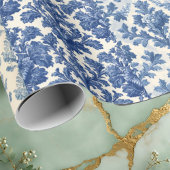 Cottage French Toile Heirloom Botanicals Collage Cadeaupapier