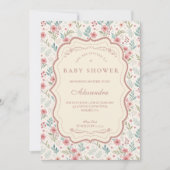 Cottage Garden Antique Baby Shower Kaart (Voorkant)