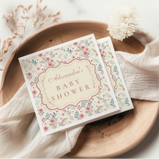 Cottage Garden Antique Baby Shower Servet