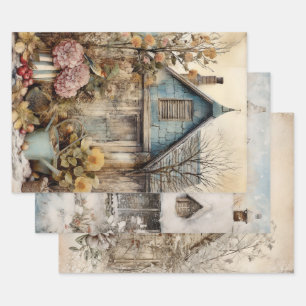  Cottage Garden Ephemera Inpakpapier Vel
