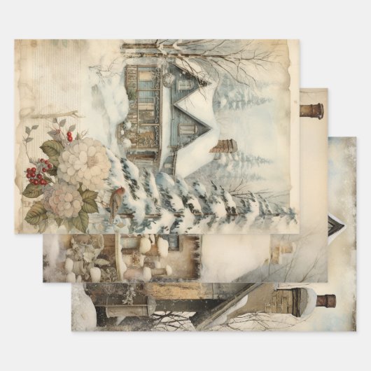  Cottage Garden Ephemera Wrapping Paper She (Set)