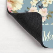 Cottage Garden Flowers Pattern Personalized Script Muismat (Hoek)