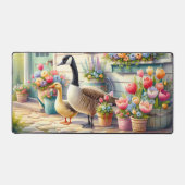 Cottage Garden Geese Spring Illustration Bureaumat (Voorkant)