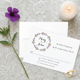 Cottage Garden Greenery Krans Waterverf bruiloft RSVP Kaartje