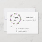 Cottage Garden Greenery Krans Waterverf bruiloft RSVP Kaartje (Voorkant)