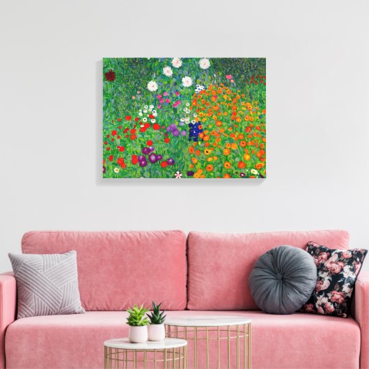 Cottage Garden Gustav Klimt Canvas Afdruk (Insitu (Woonkamer))